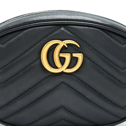 GUCCI GG MARMONT Matelasse Leather Belt Bag in Black 85cm