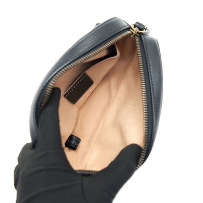 GUCCI GG MARMONT Matelasse Leather Belt Bag in Black 85cm