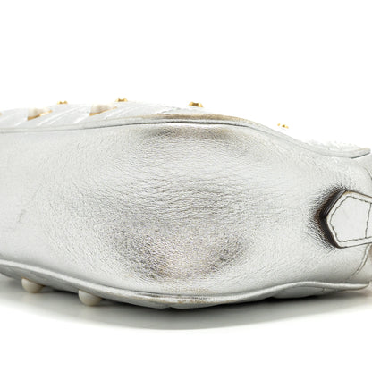 Gucci GG Marmont Camera Bag With Pearl Leather Silver