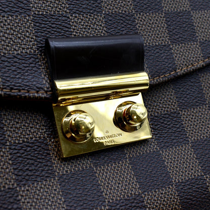 LOUIS VUITTON Croisette Damier Ebene Crossbody Bag Brown