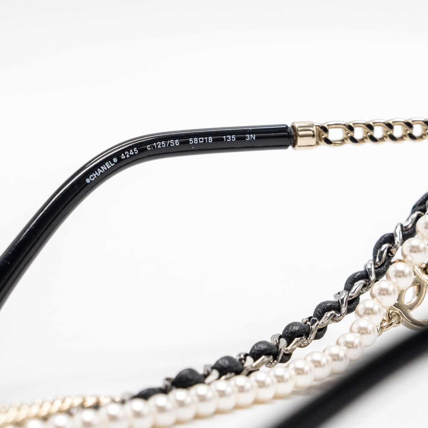 Chanel Round Sunglasses With Chain Dark Grey L