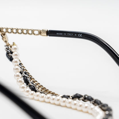 Chanel Round Sunglasses With Chain Dark Grey L