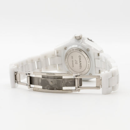 Chanel J12 33mm watch 20th anniversary limited edition white ceramic, diamonds