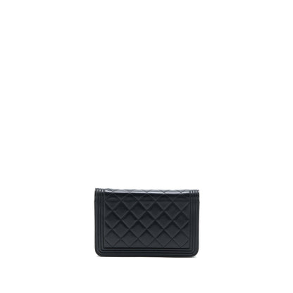 Chanel Boy Wallet On Chain Lambskin Black