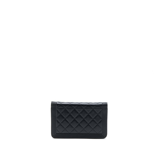 Chanel Boy Wallet On Chain Lambskin Black
