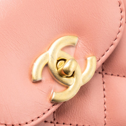 Chanel 23k Mini Shopping Tote Calfskin Pink Brushed (Microchip)