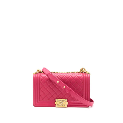 Chanel Medium Boy Bag Lambskin Pink