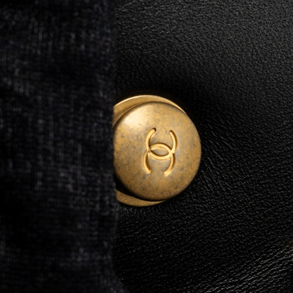Chanel 23s camellia chain flap bag lambskin black  (Mircochip)