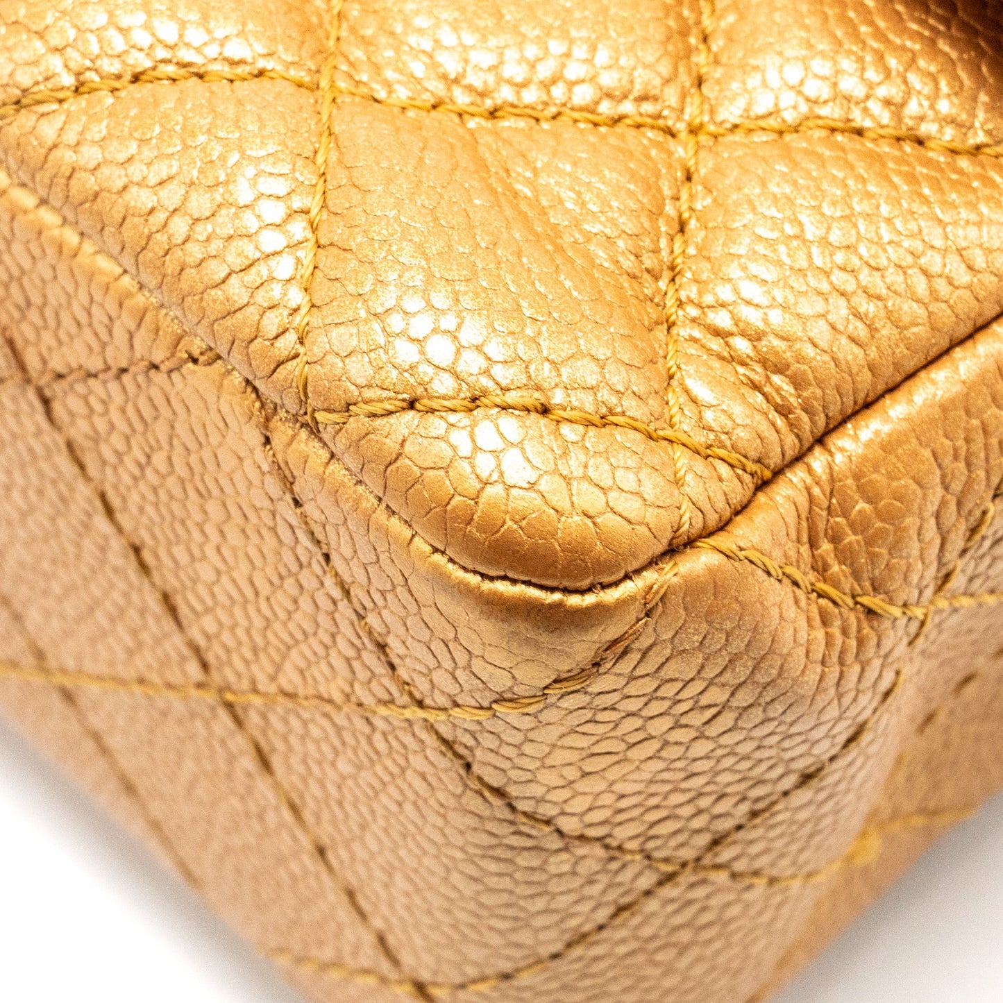 Chanel Mini Rectangular Flap Bag Calfskin Iridescent Dark Gold