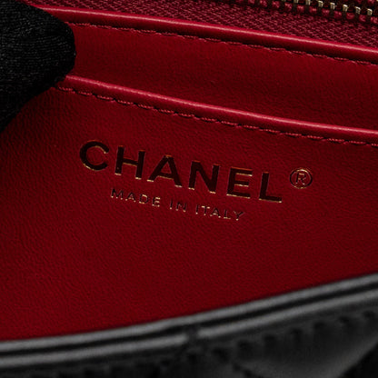Chanel 23s camellia chain flap bag lambskin black  (Mircochip)