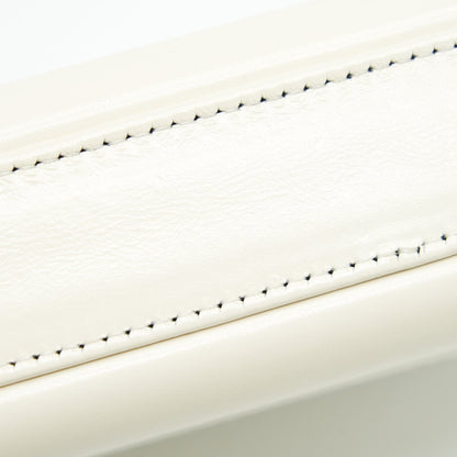 Chanel Gabrielle Clutch On Chain Aged Calfskin White With Silver And Gold Hardware