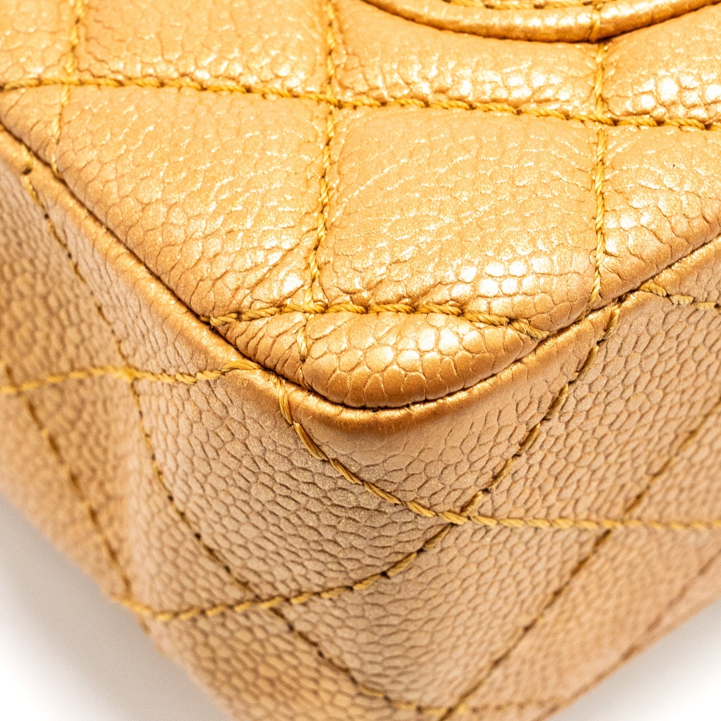 Chanel Mini Rectangular Flap Bag Calfskin Iridescent Dark Gold