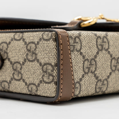 Gucci Horsebit 1955 Mini Bag GG Supreme Canvas Beige/Dark Brown