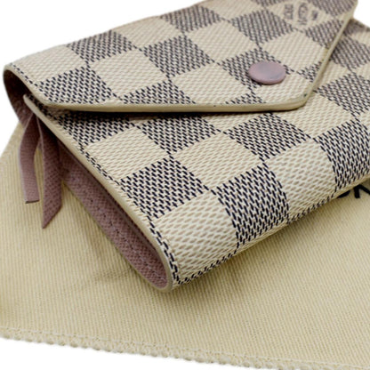 LOUIS VUITTON Victorine Damier Azur Wallet White