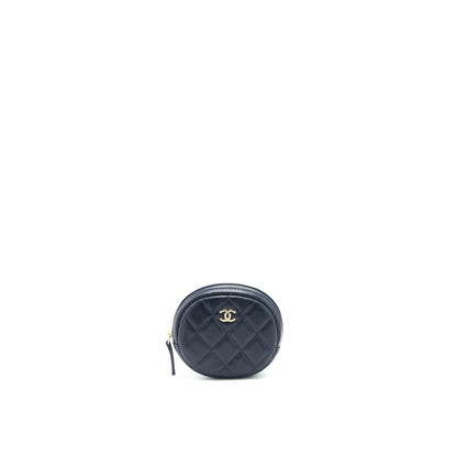 Chanel Mini Round Pouch Caviar Navy L