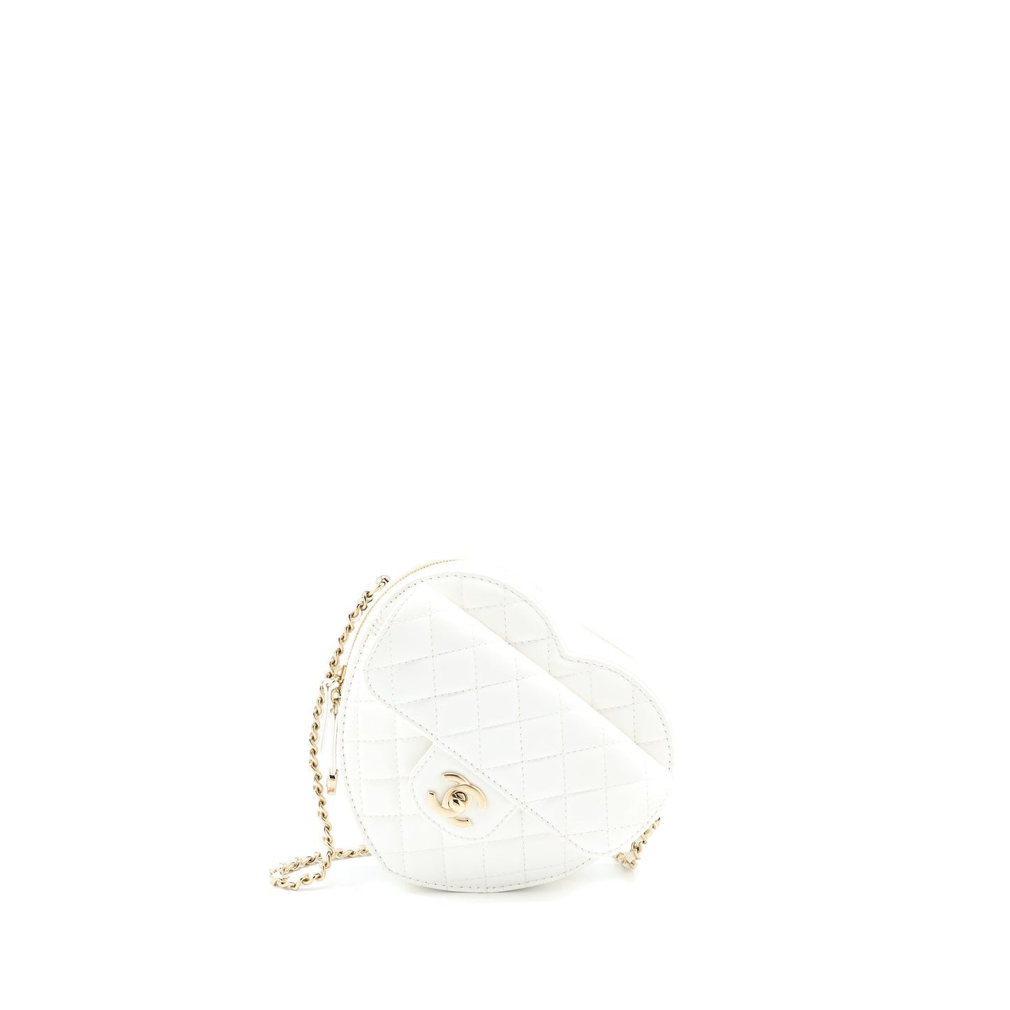 Chanel 22s Heart Bag Lambskin White L (Microchip)