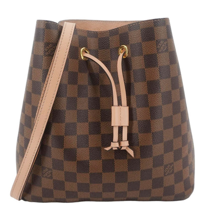 LOUIS VUITTON Neonoe MM Damier Ebene Shoulder Bag Brown