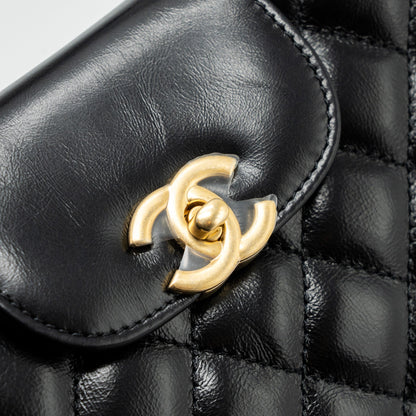 Chanel 23k Mini Shopping Tote Calfskin Black Brushed (Microchip)