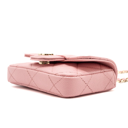 Chanel Mini Flap Belt Bag Caviar Pink L