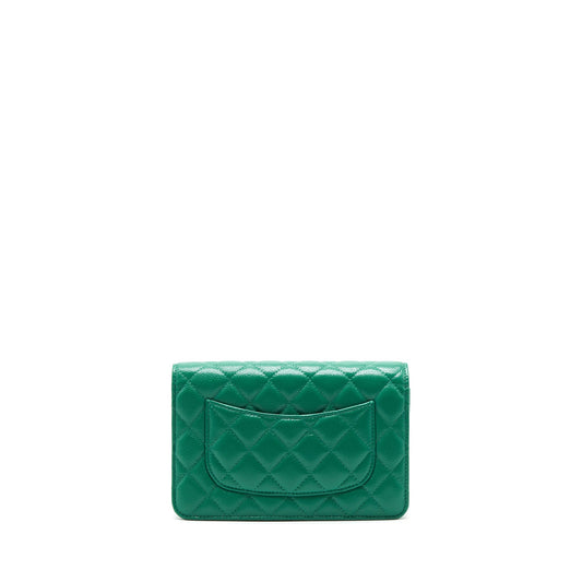 Chanel Classic Wallet On Chain Caviar Green