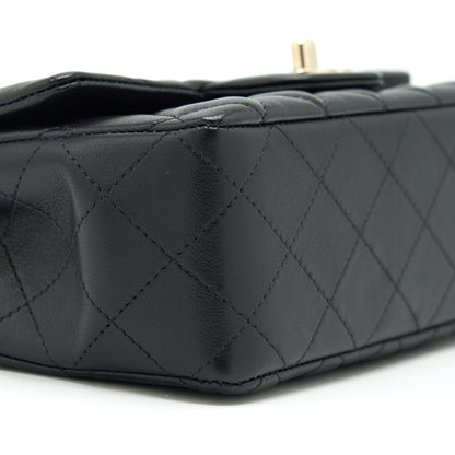 Chanel Mini Rectangular Flap Bag Lambskin Black L
