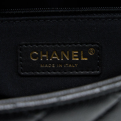 Chanel 23C Mini Flap Bag With CC Logo Chain Grained Calfskin Black  (Microchip)