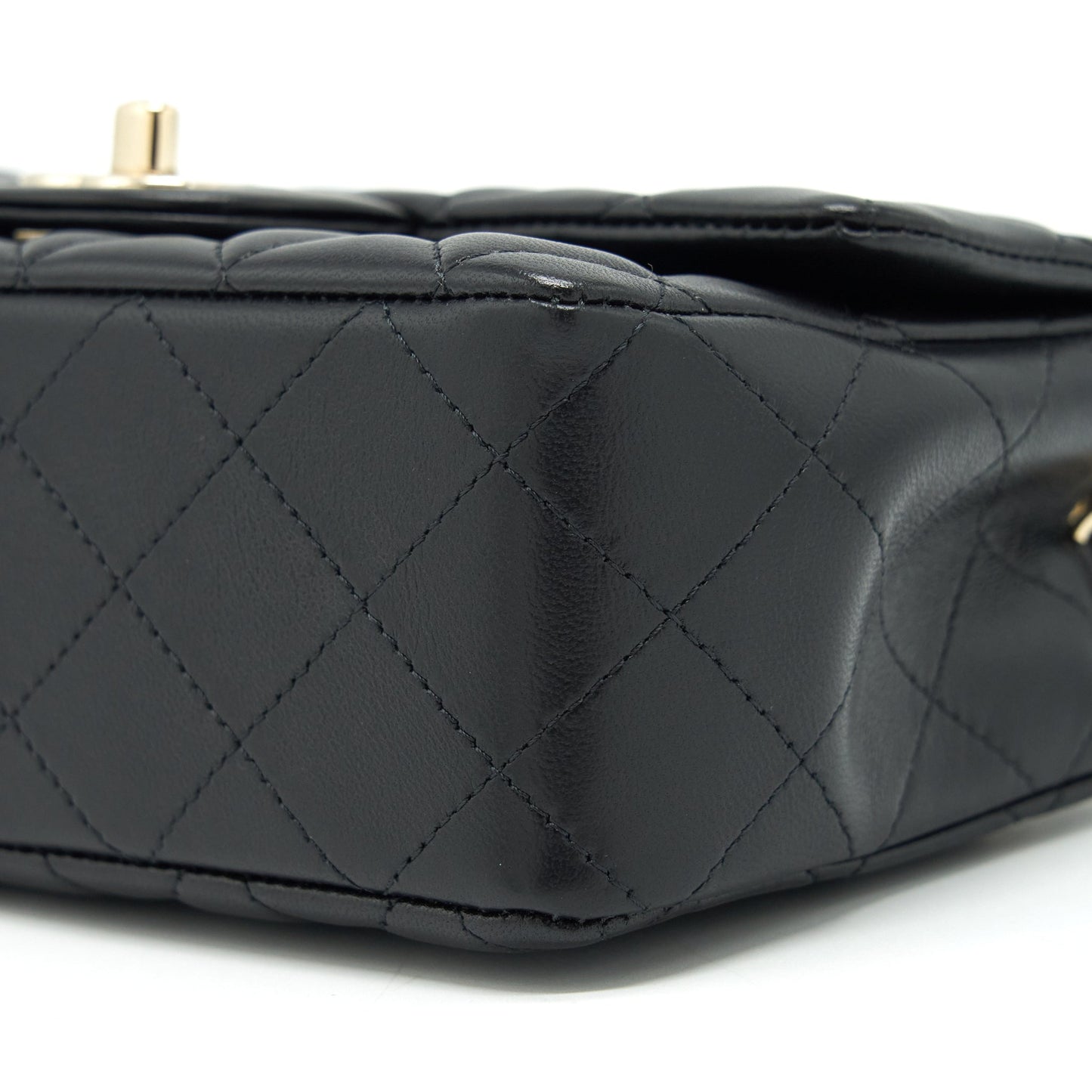 Chanel Mini Rectangular Flap Bag Lambskin Black L