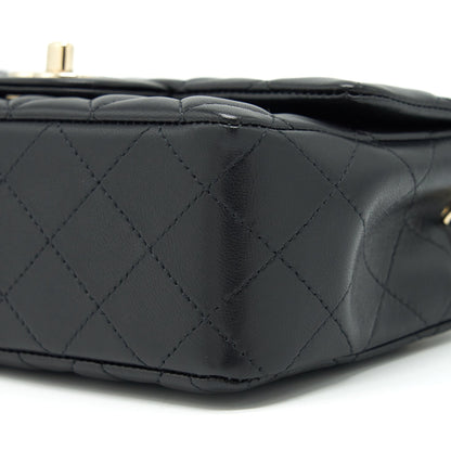 Chanel Mini Rectangular Flap Bag Lambskin Black L