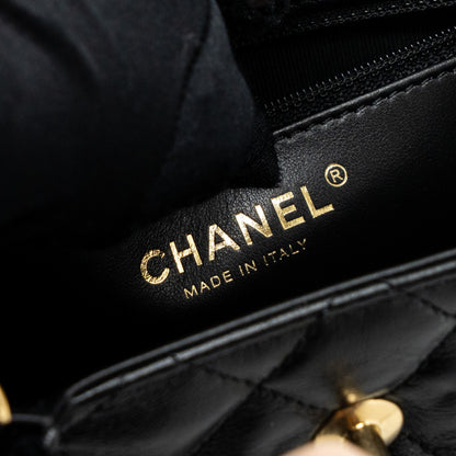 Chanel 23k Mini Shopping Tote Calfskin Black Brushed (Microchip)