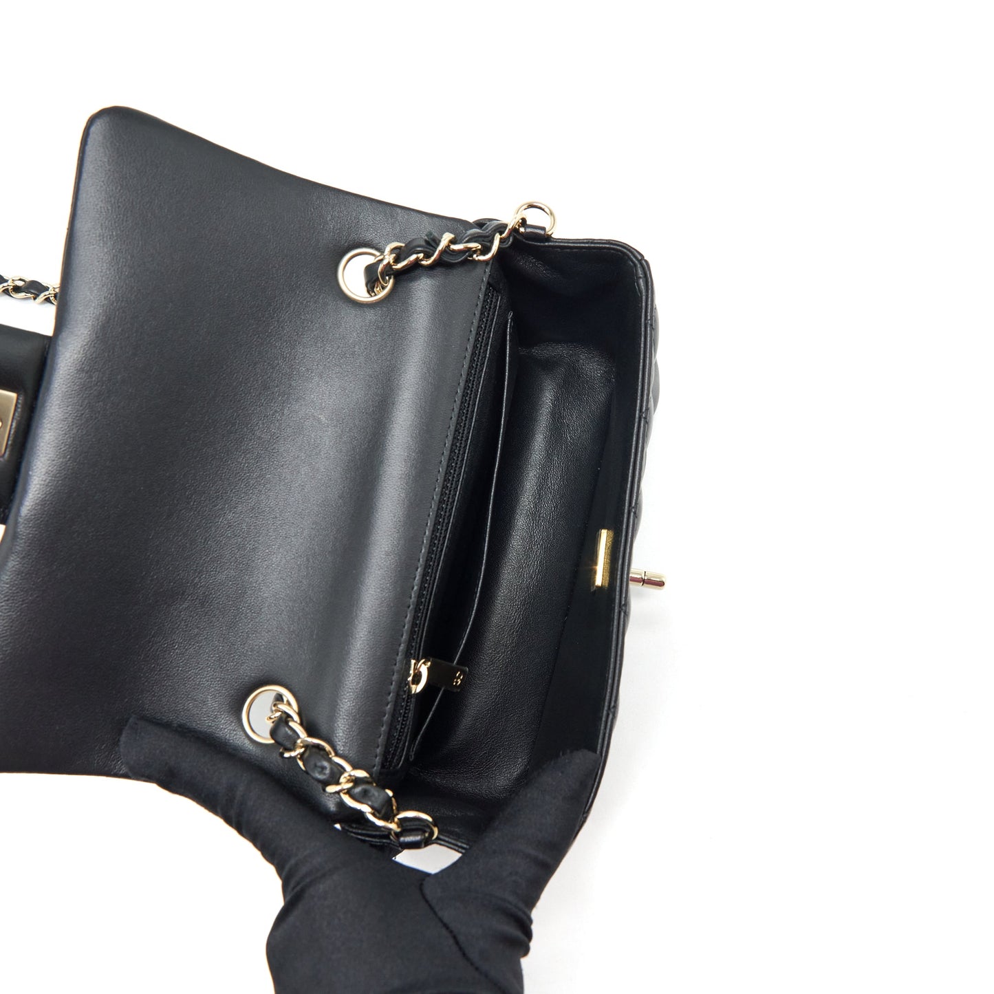 Chanel Mini Rectangular Flap Bag Lambskin Black L