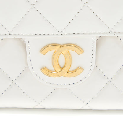 Chanel 23C Small Hobo Bag Shiny Calfskin White Brushed  (Microchip)