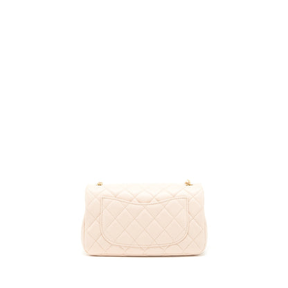 Chanel 22C Pearl Crush Mini Rectangular Flap Bag Lambskin Light Berge