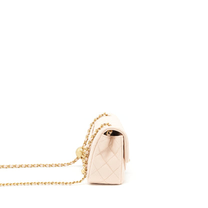 Chanel 22C Pearl Crush Mini Rectangular Flap Bag Lambskin Light Berge