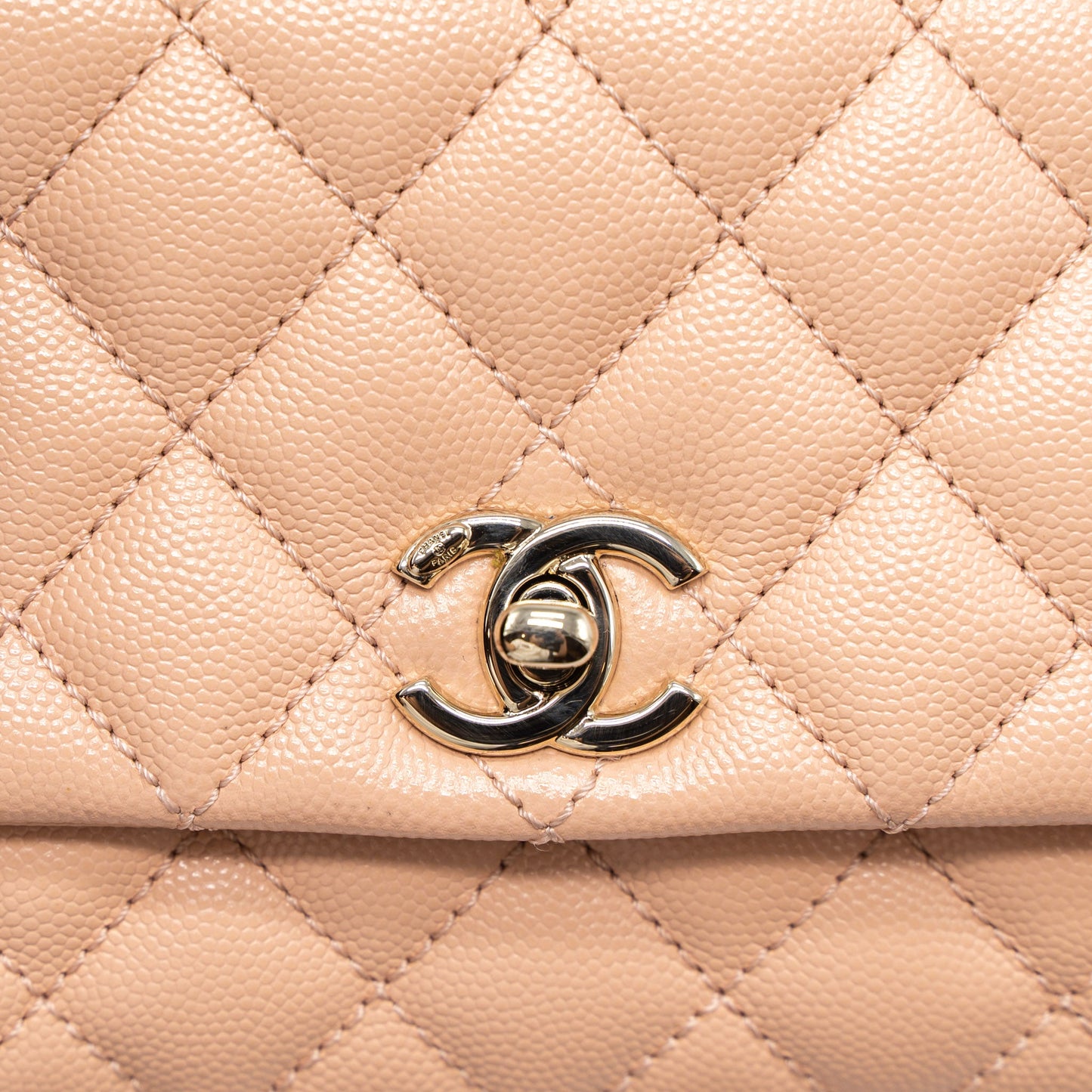 Chanel Mini Coco Handle Bag Caviar Light Pink L