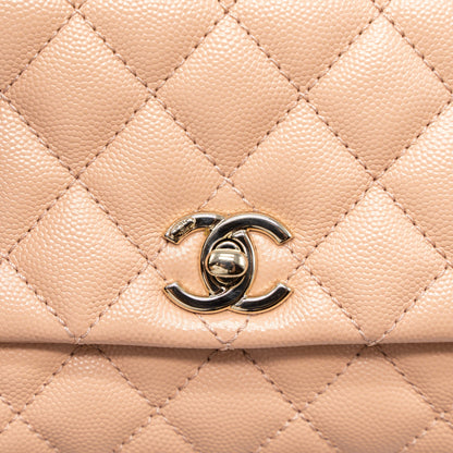 Chanel Mini Coco Handle Bag Caviar Light Pink L