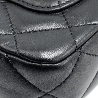 Chanel 24s Top Handle Mini Flap Bag Lambskin Black  (microchip)