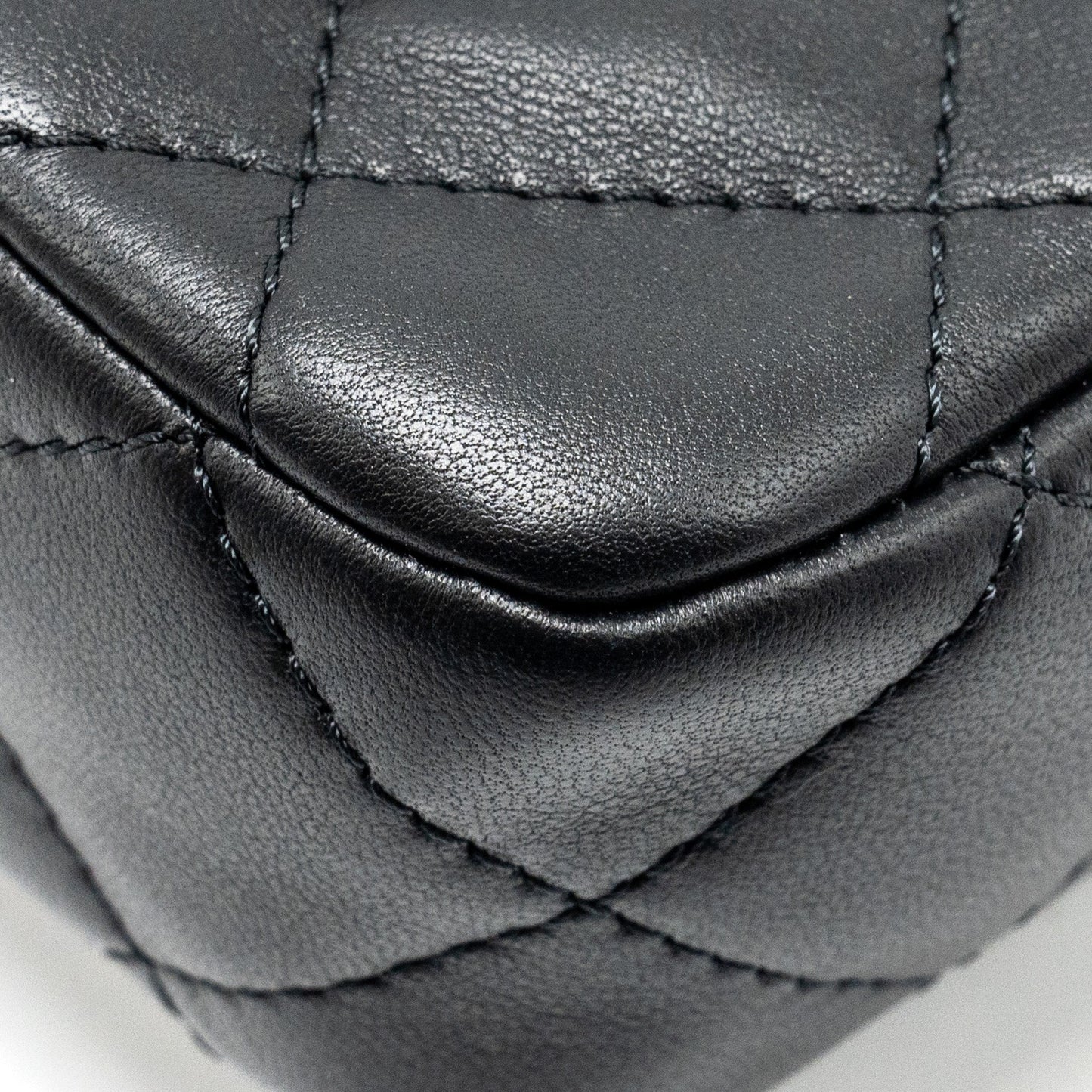 Chanel 24s Top Handle Mini Flap Bag Lambskin Black  (microchip)