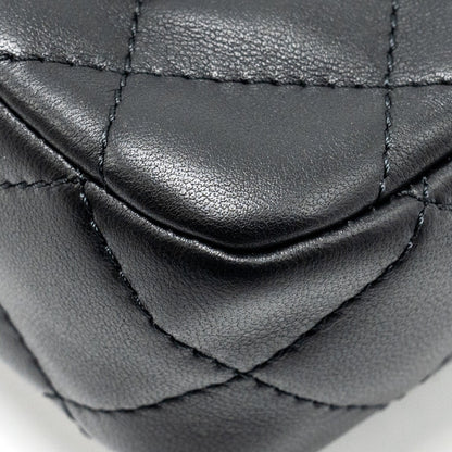 Chanel 24s Top Handle Mini Flap Bag Lambskin Black  (microchip)