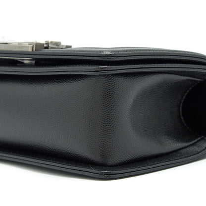 Chanel Small Boy Bag Caviar Black Ruthenium Sliver Hardware (Microchip）