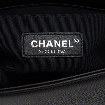 Chanel Small Boy Bag Caviar Black Ruthenium Sliver Hardware (Microchip）