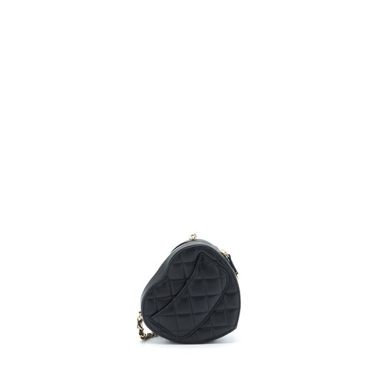 Chanel 22S Small Heart Bag Lambskin Black L