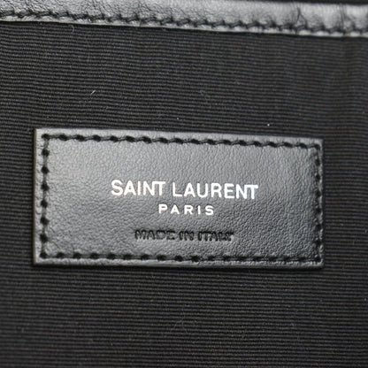 YVES SAINT LAURENT Denim Backpack Bag Gray