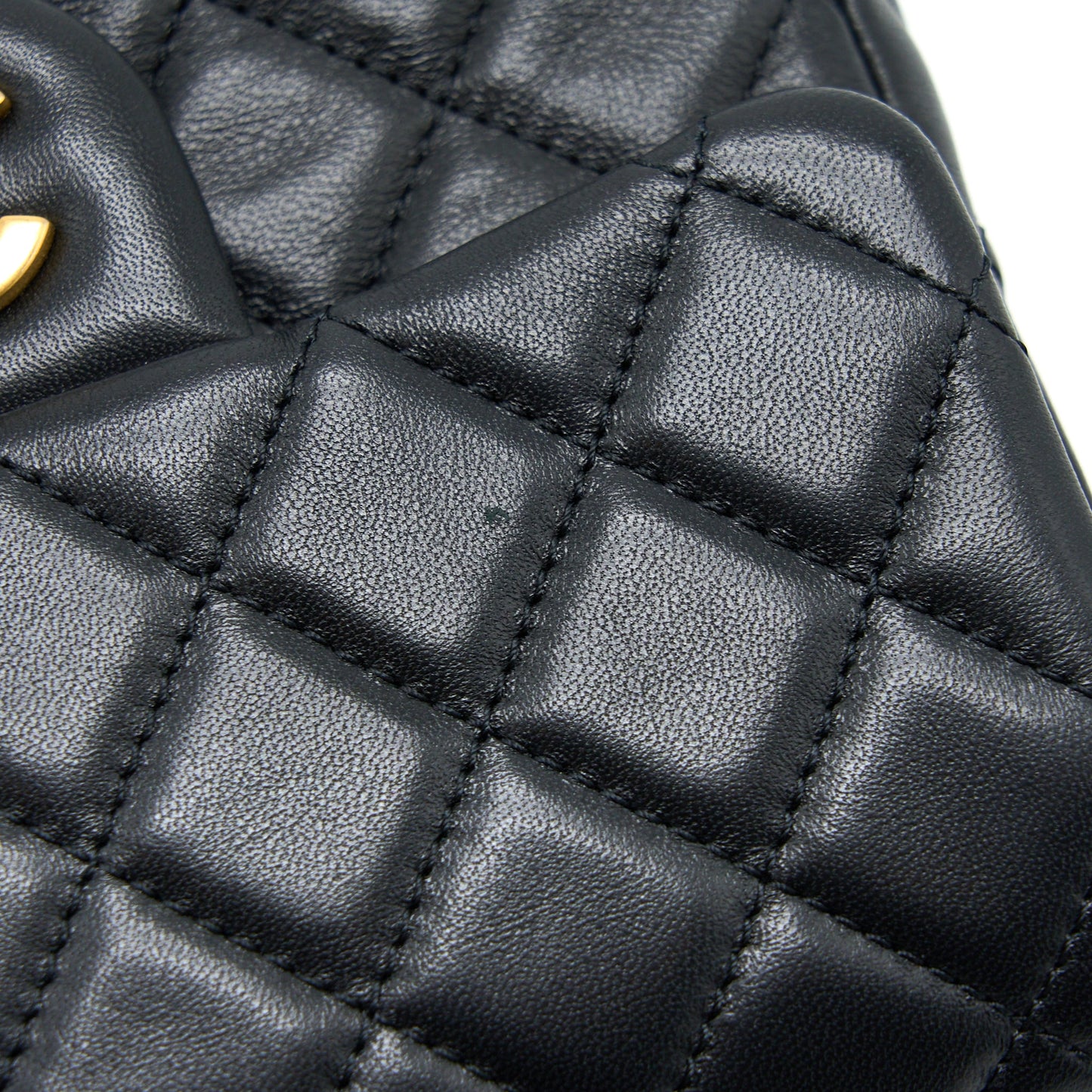 Chanel Pearl Crush Mini Square Lambskin Black Brushed  (Microchip)