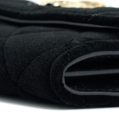 Chanel 21A Flap Card Holder Velvet Black L