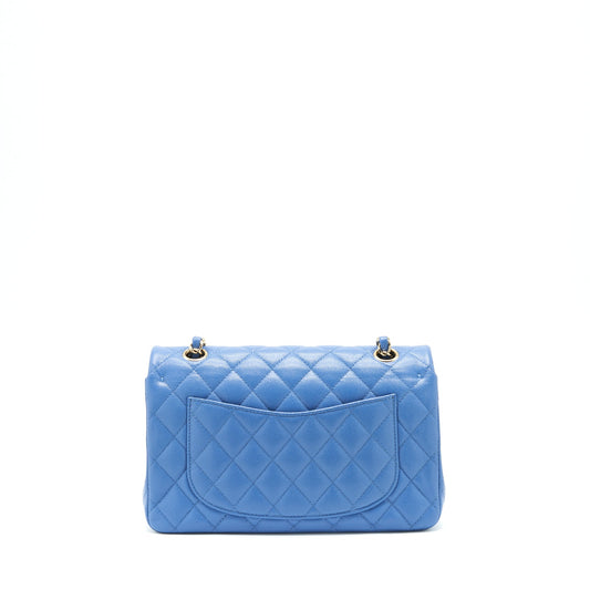 Chanel Small Classic double Flap Caviar Blue L