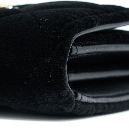 Chanel 21A Flap Card Holder Velvet Black L