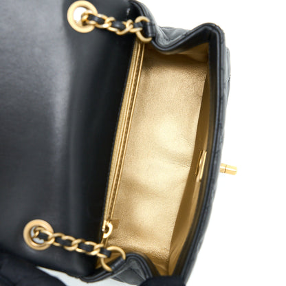 Chanel Pearl Crush Mini Square Lambskin Black Brushed  (Microchip)
