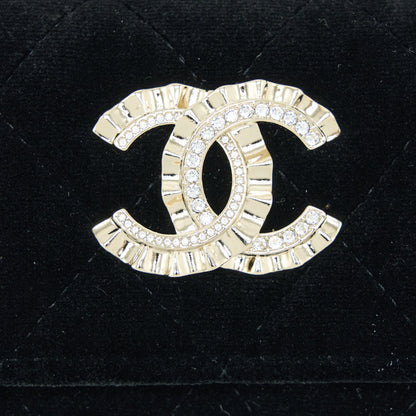 Chanel 21A Flap Card Holder Velvet Black L