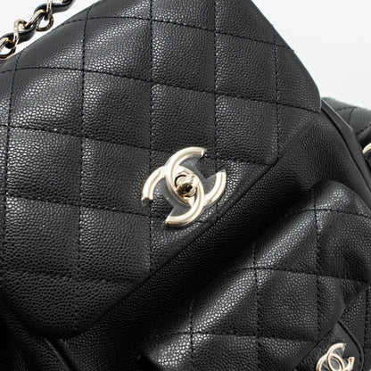 Chanel 23k Triple Pocket Backpack Caviar Black L(Microchip)