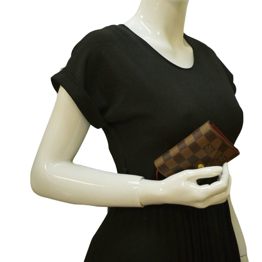 LOUIS VUITTON Victorine Damier Ebene Canvas Wallet Brown